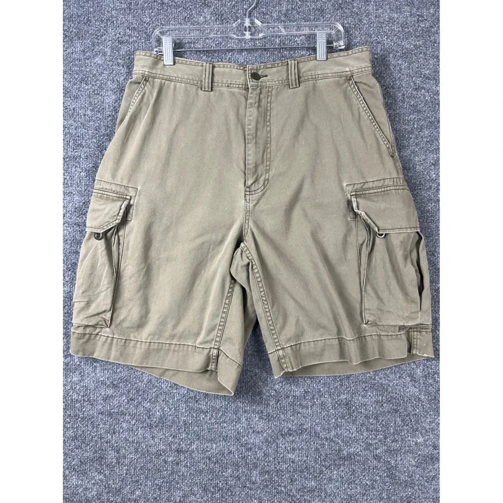 Polo Ralph Lauren Cargo Shorts Men 34x10 Olive Green Cotton Classic Chino